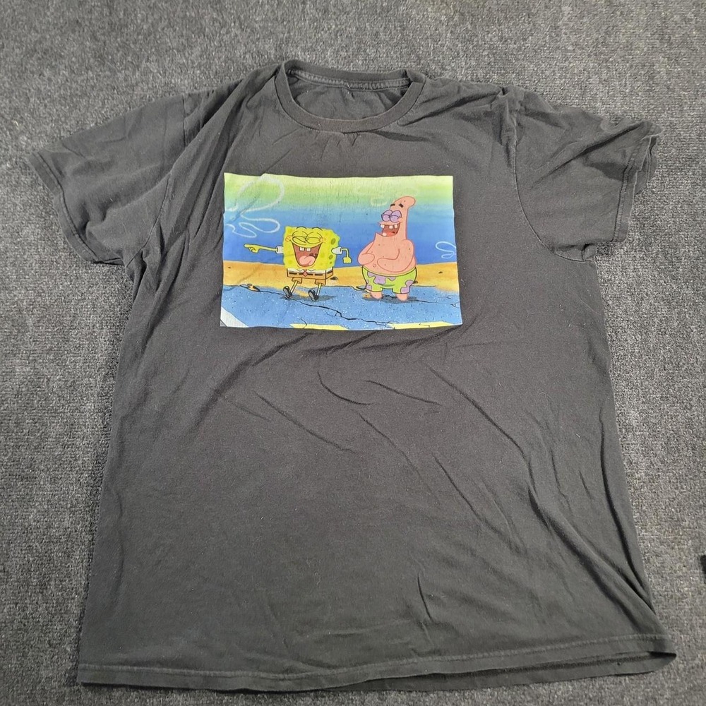 SpongeBob SquarePants Patrick Star Graphic Tee Mens Black Short Sleeve T-Shirt